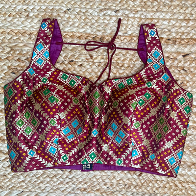 Rust brocade blouse