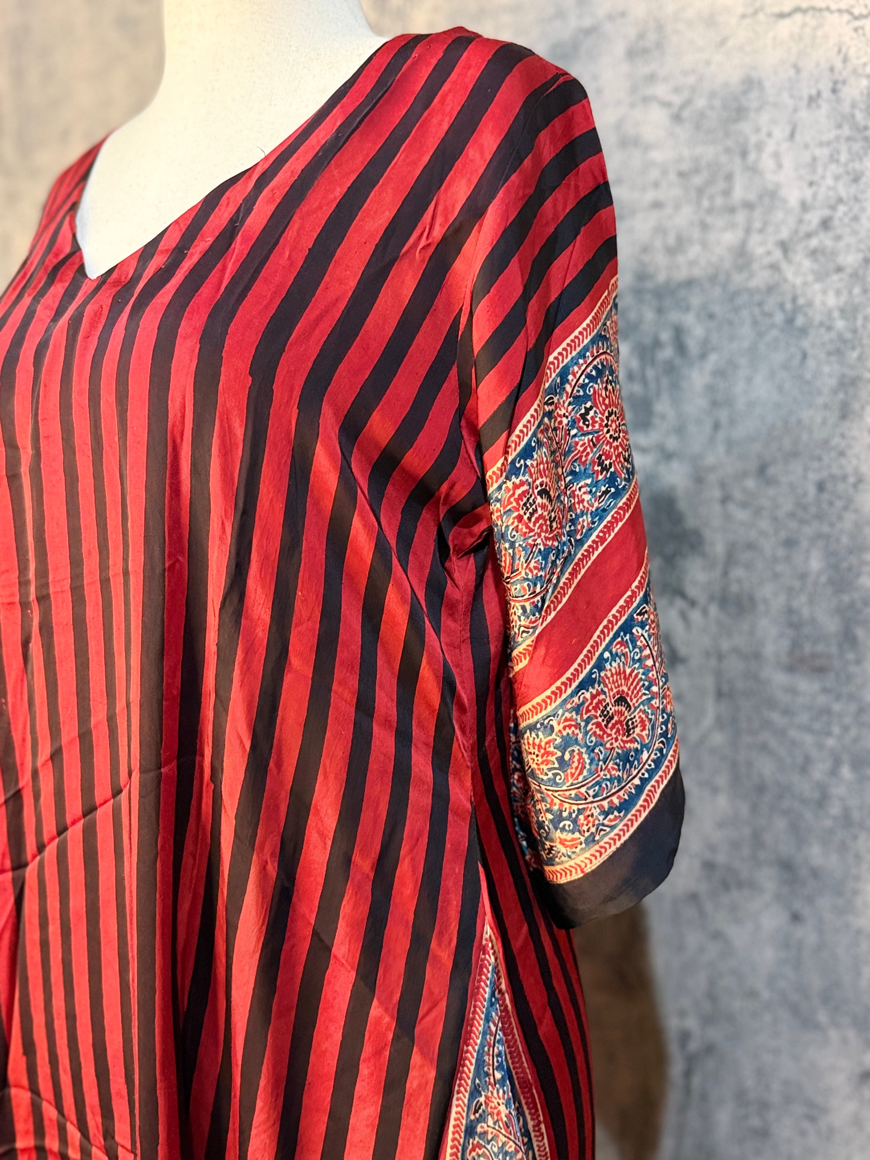 Designer Ajrakh modal silk dress