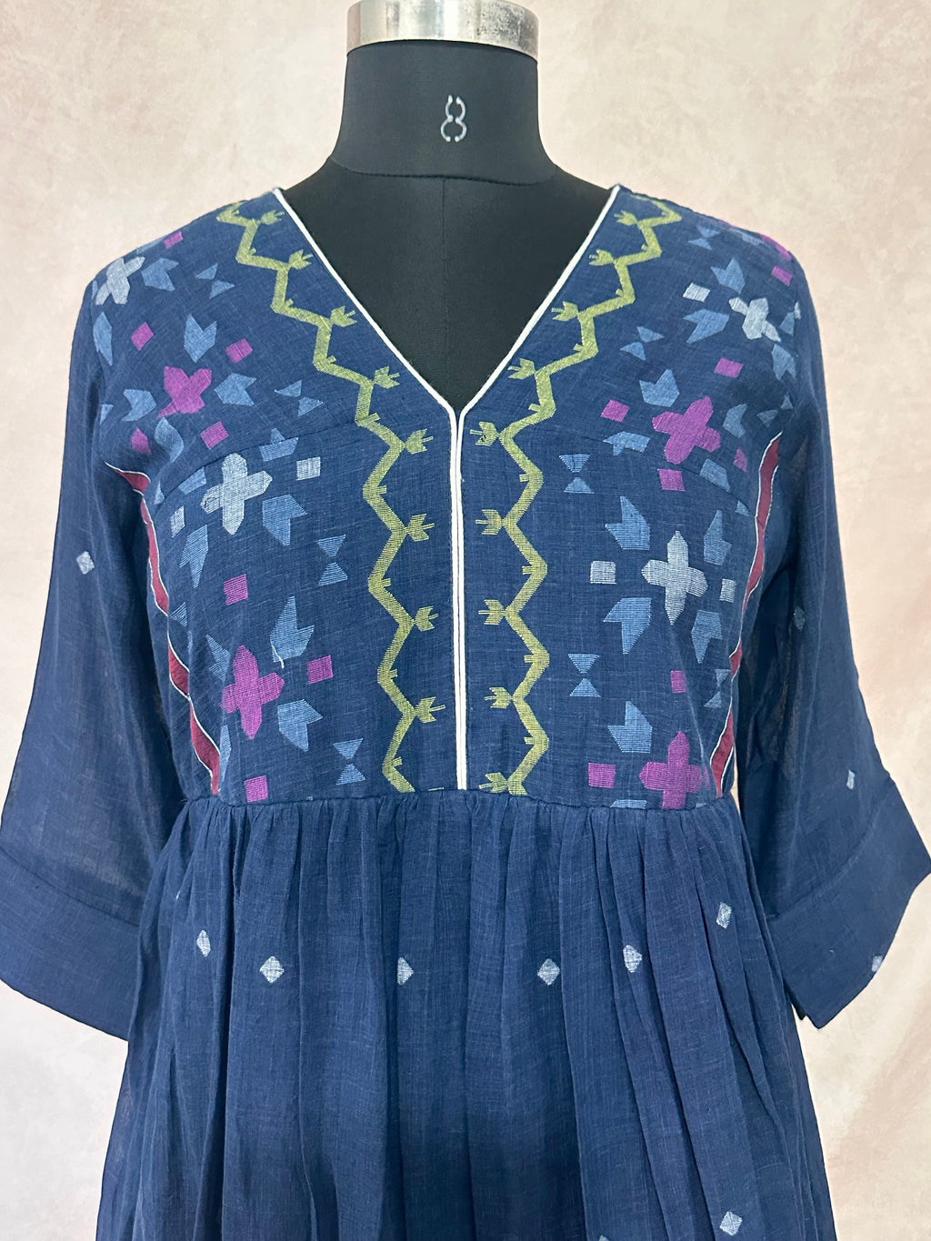 Handloom jamdani cotton dress