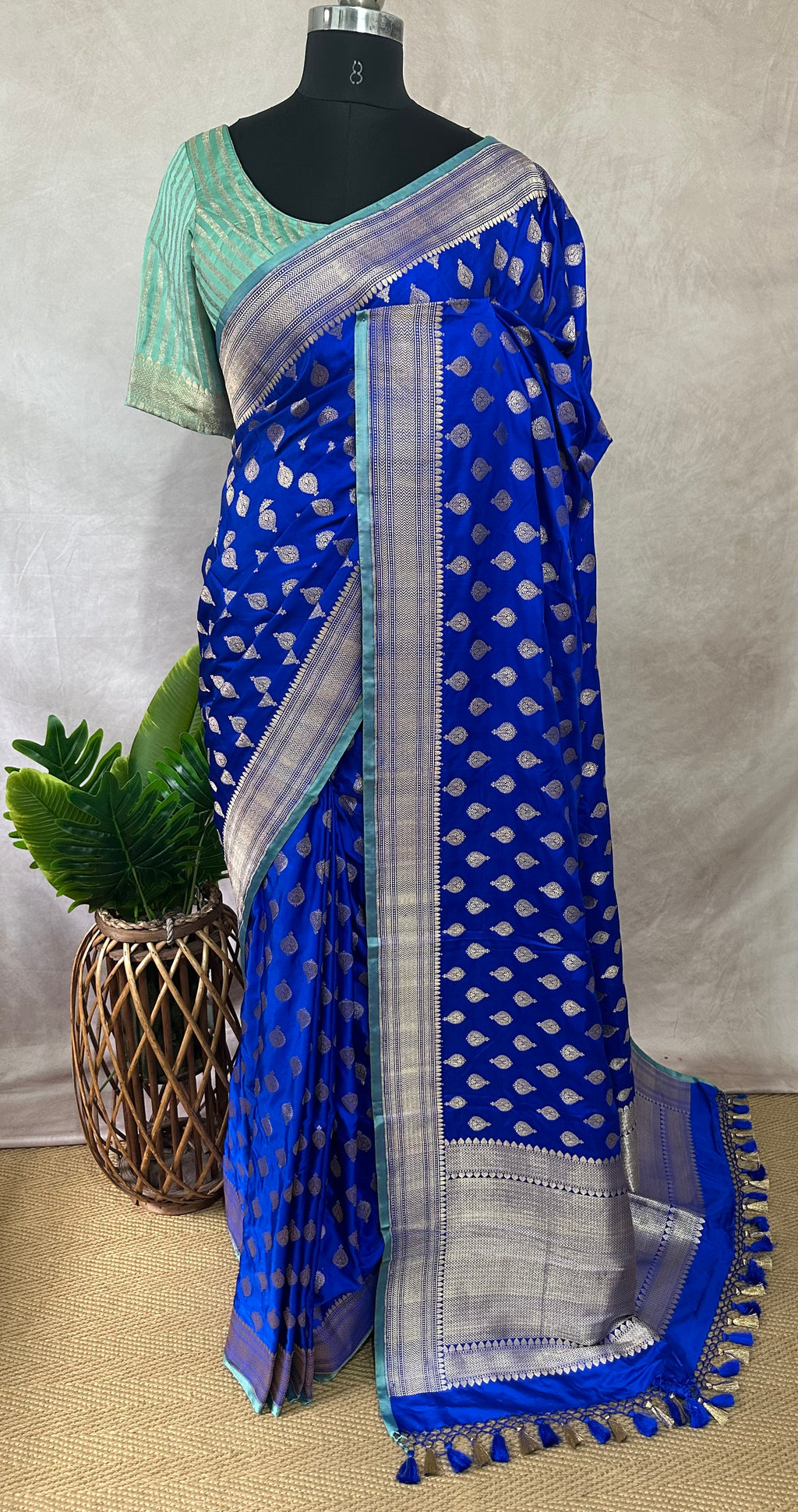 Pure katan banarsi saree with stitched blouse