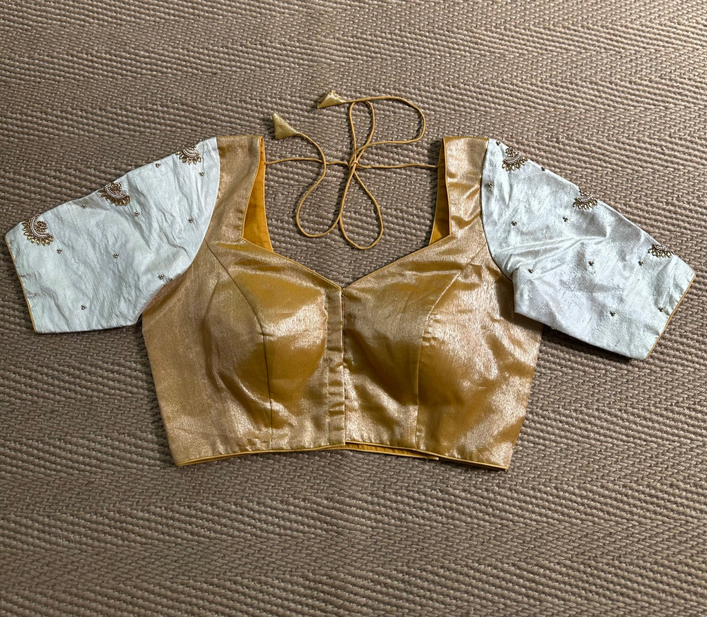 Tissue silk blouse with hand emroidery