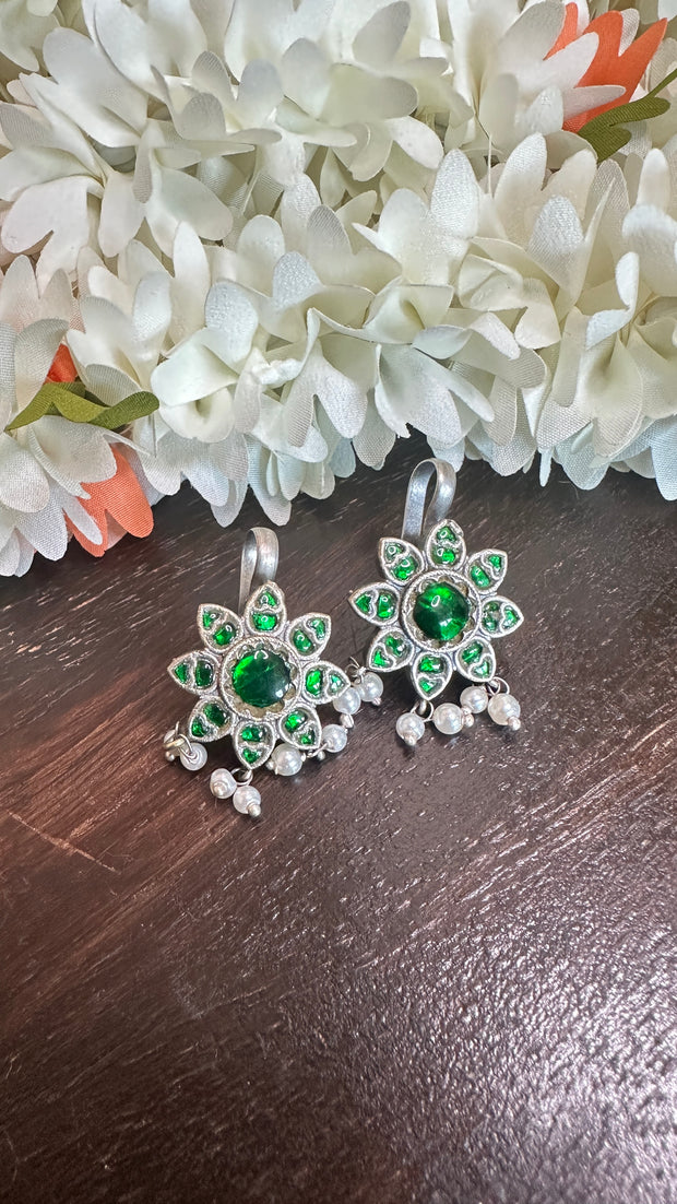 Silver Bugadis with kemp stones