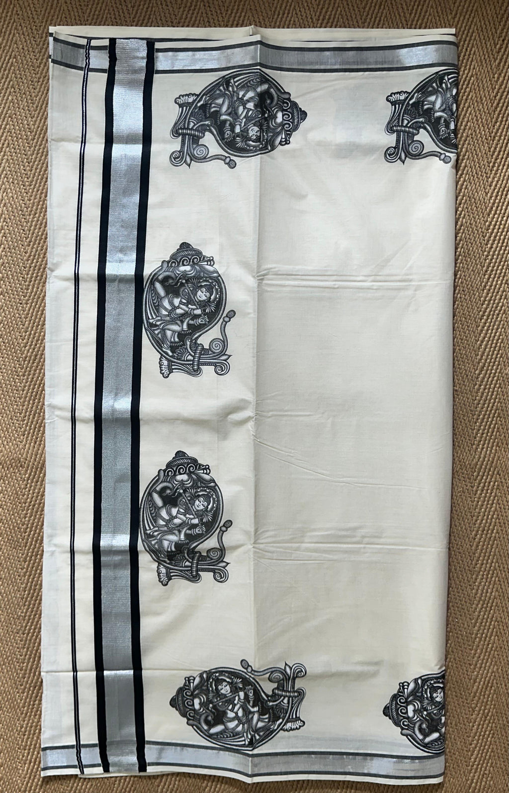 Black and silver combo tissue set saree