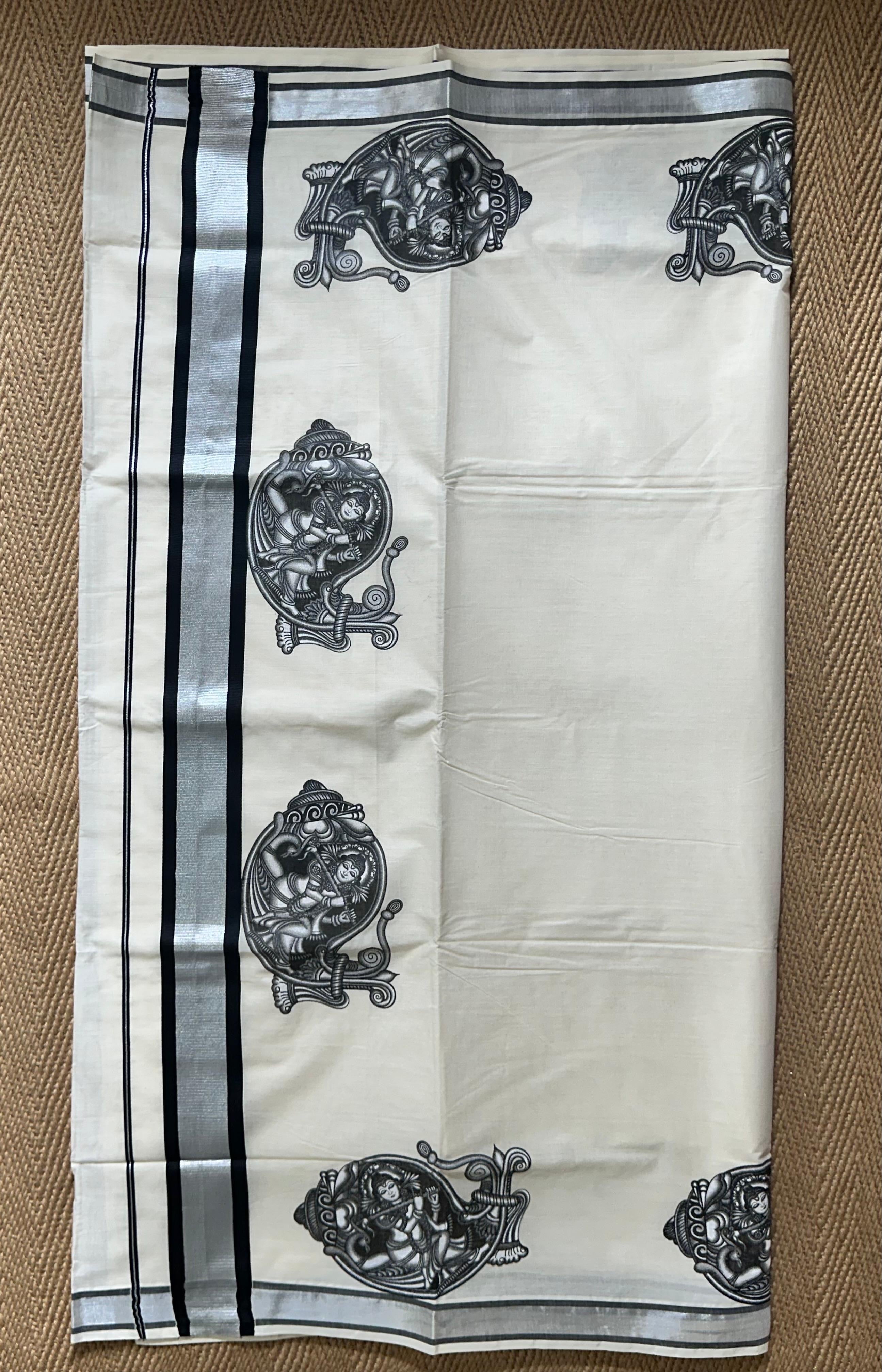 Black and silver combo tissue set saree