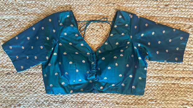 Green silk blouse