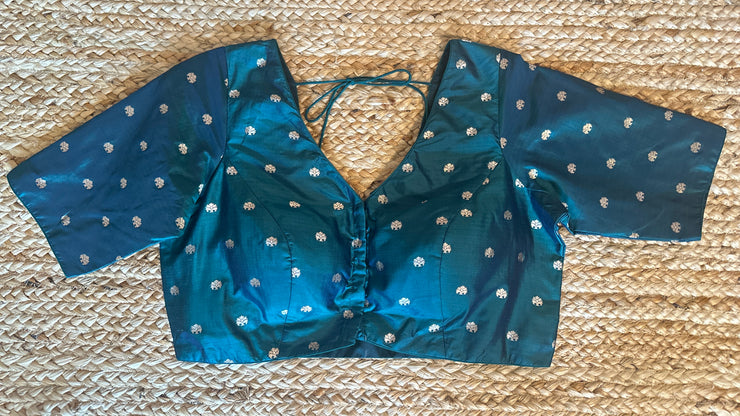 Green silk blouse