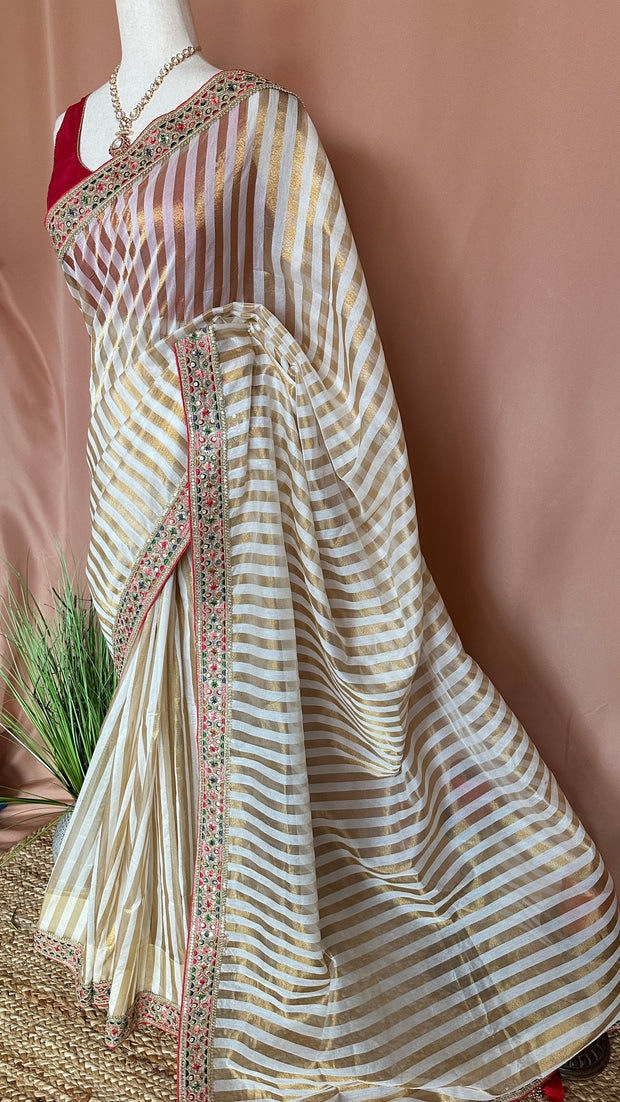 Pure Chanderi Silk saree with designer blouse