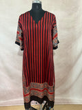 Designer Ajrakh modal silk dress