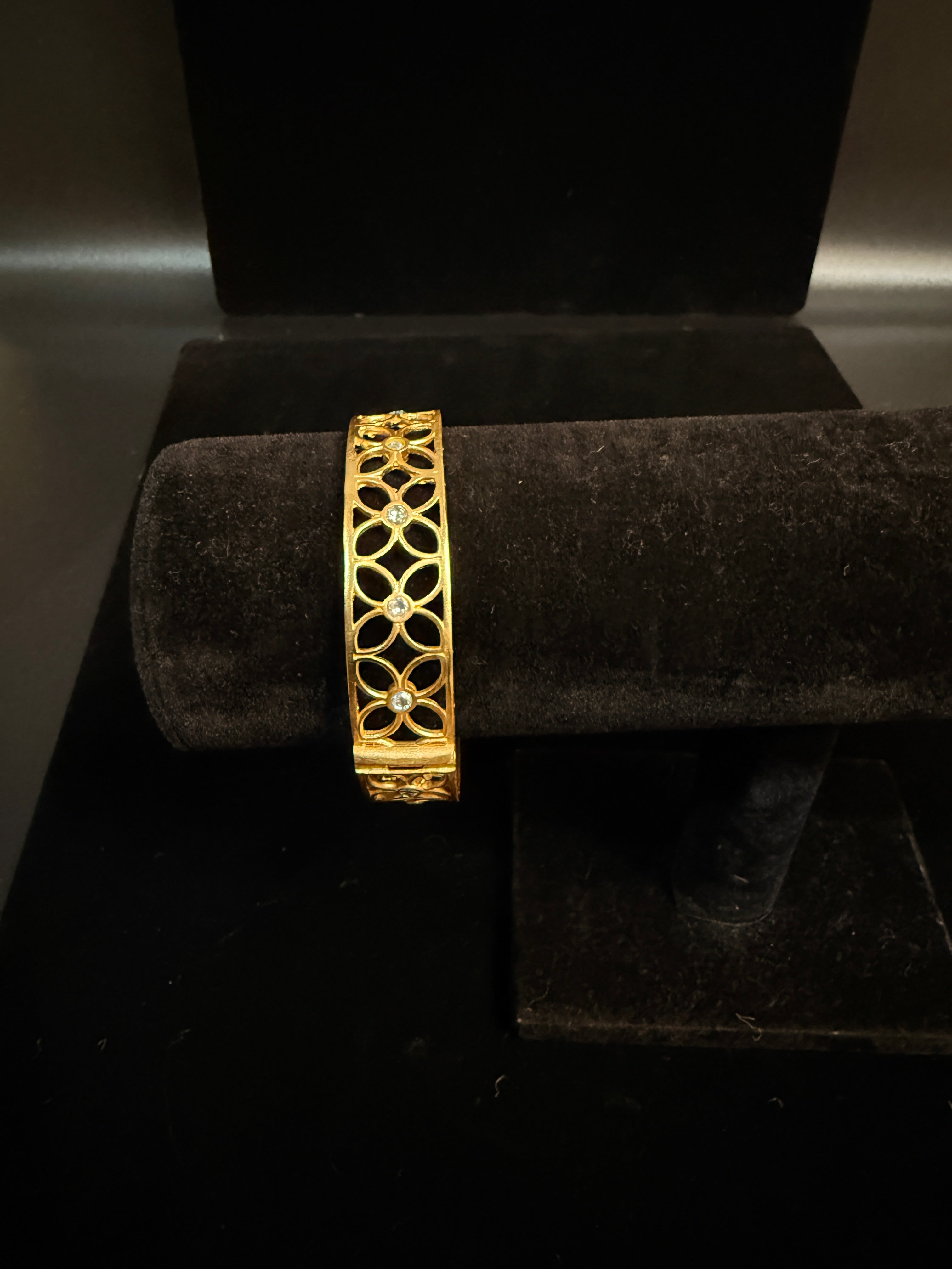 Gold openable kada with white stone (fits 246 to 2.8)