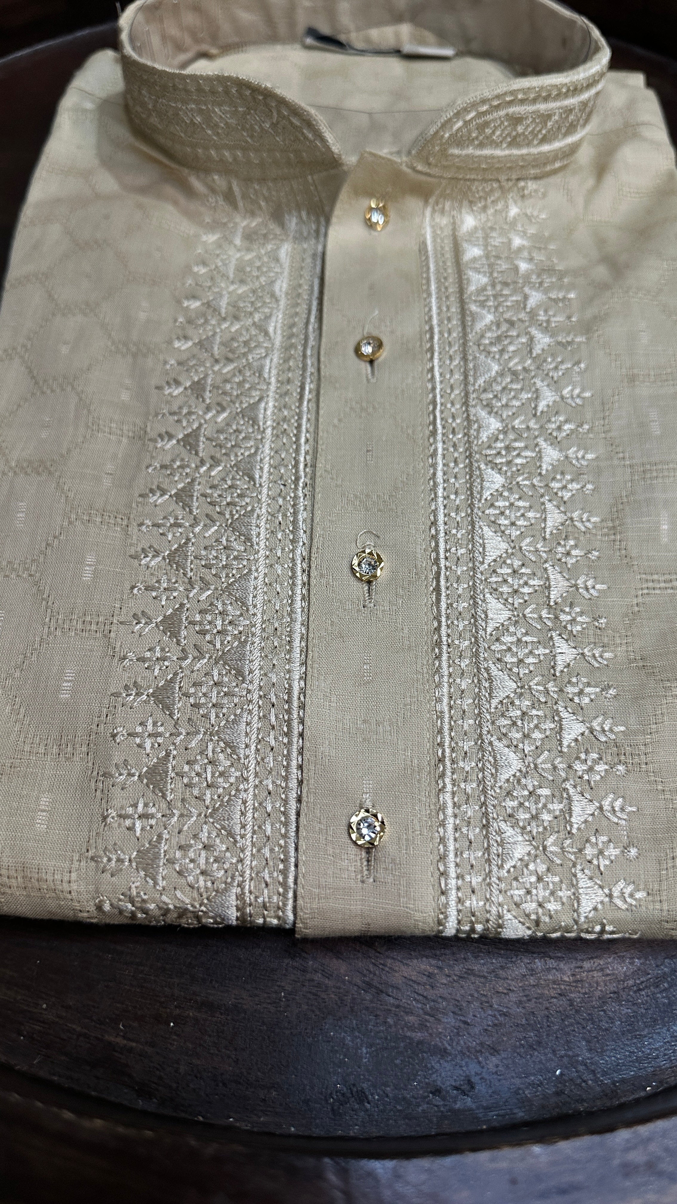 Sandalwood color soft cotton silk fabric kurta - 42