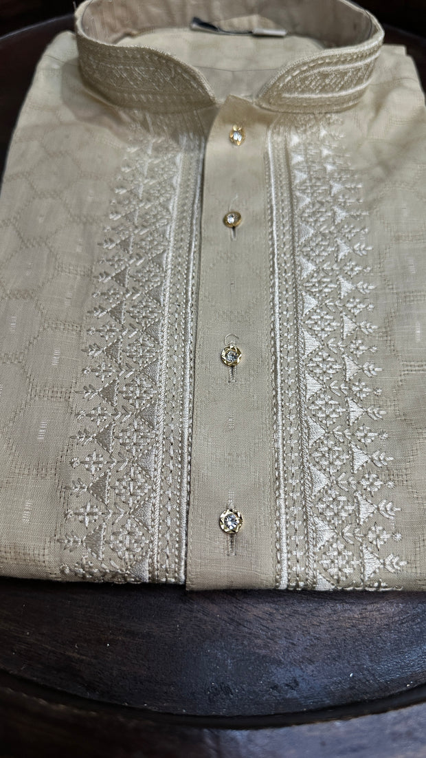 Sandalwood color soft cotton silk fabric kurta - 38