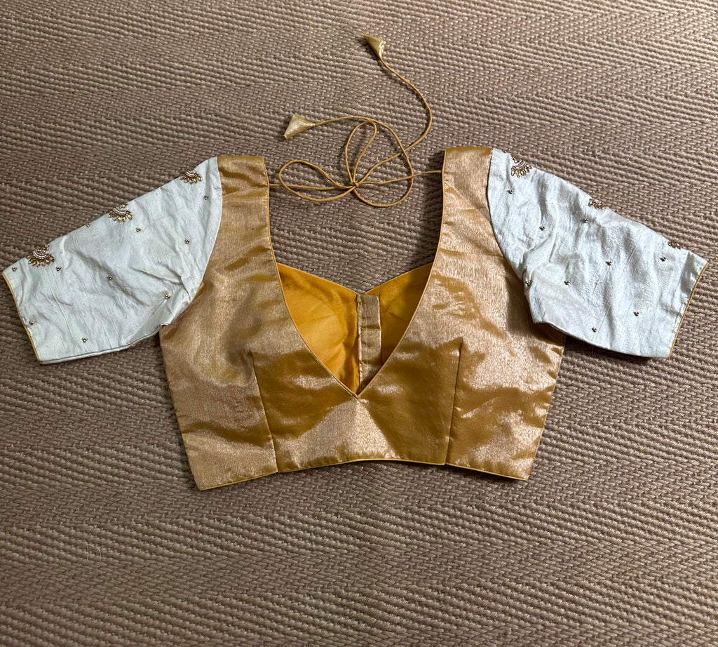 Tissue silk blouse with hand emroidery