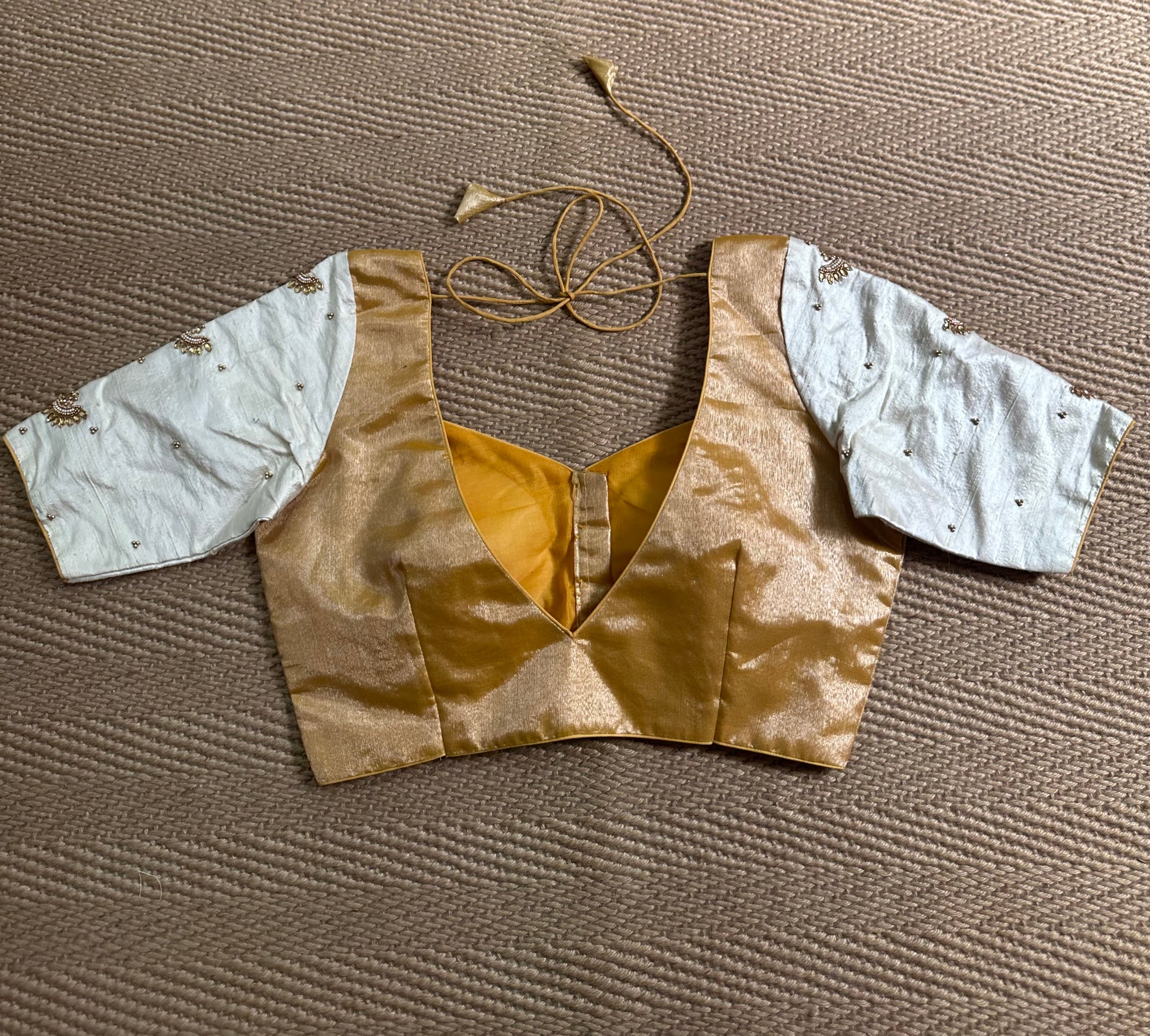 Tissue silk blouse with hand emroidery
