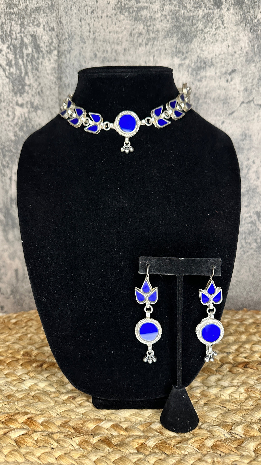 Indian glass choker with earring