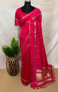 Handloom Pure katan banarsi soft silk saree with stitched blouse