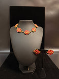 Lotus meenakari necklace with stud