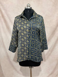 Pure Modal silk shirt with hand block print