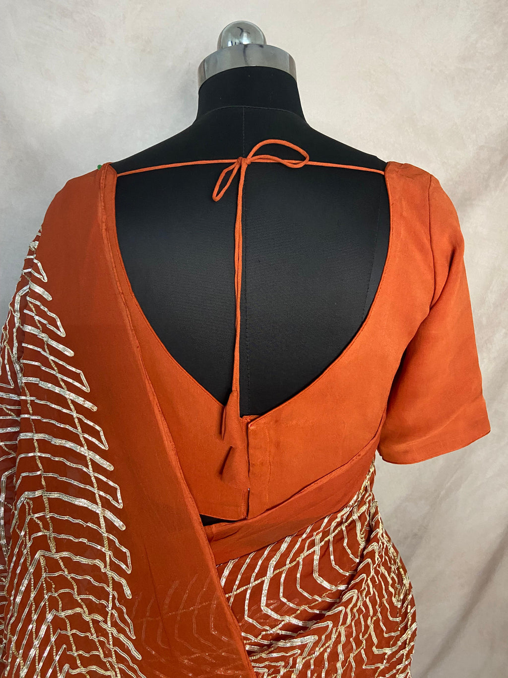 Georgette Designer saree with Gotta patti work and stitched blouse