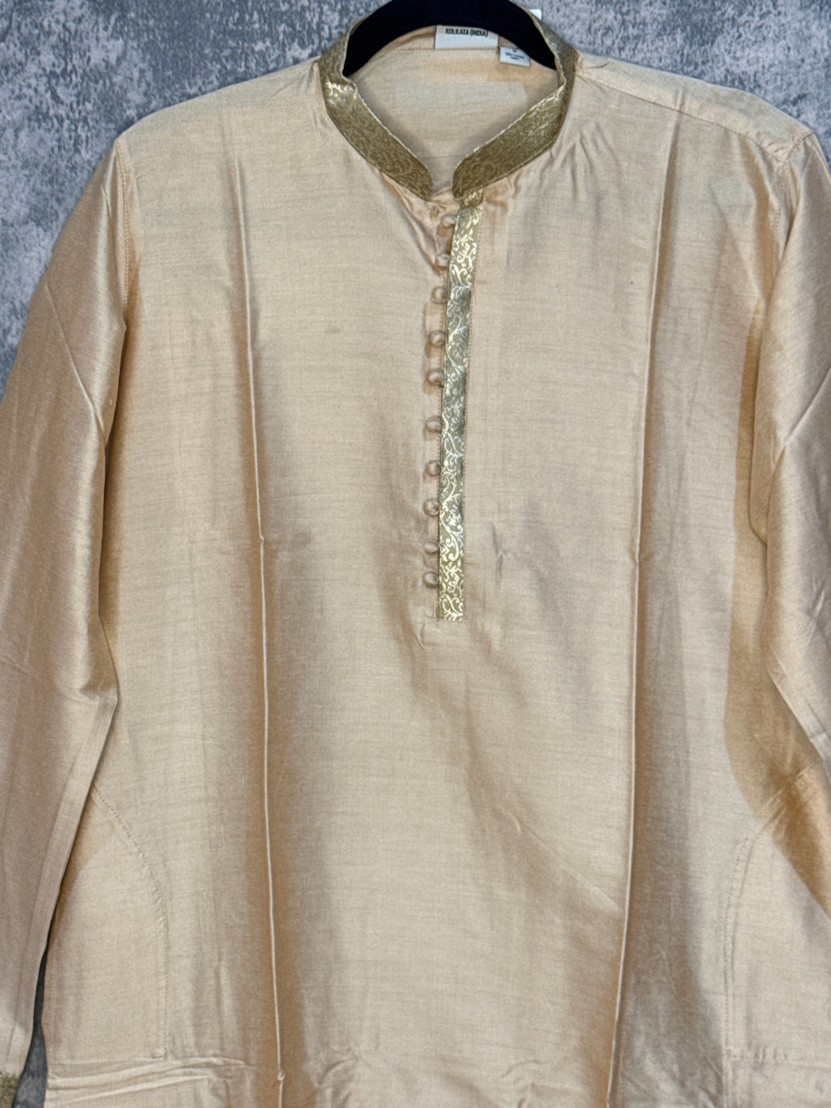 Sandalwood color silk cotton kurta