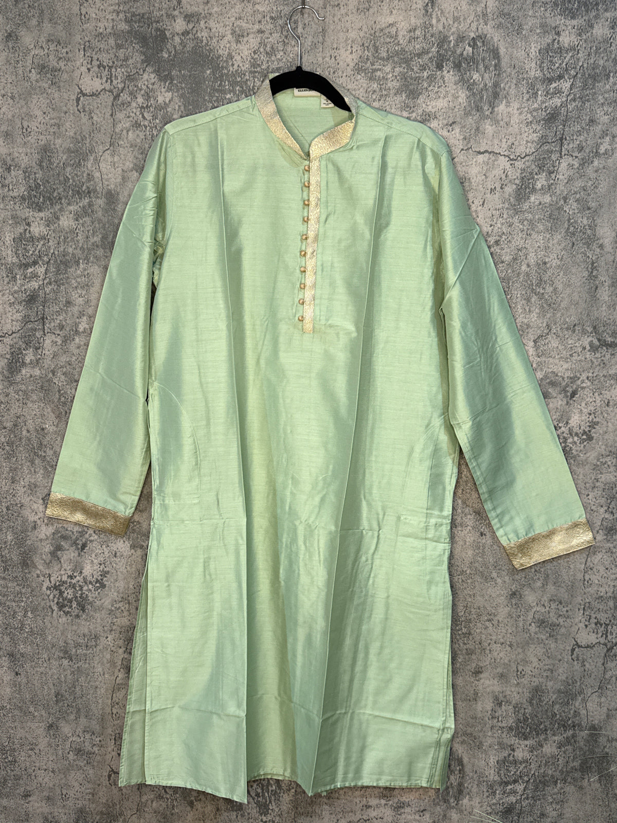 Light green silk cotton kurta