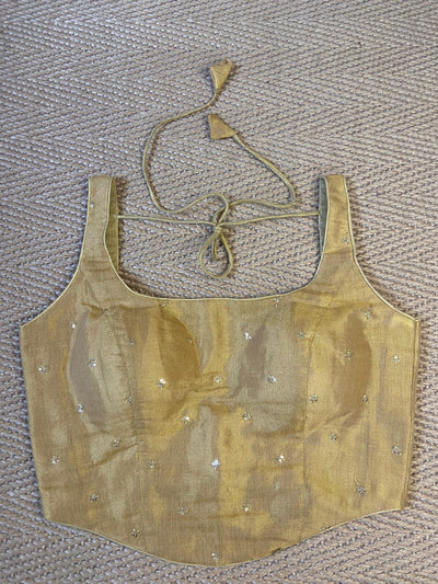 Gold tissue crop top