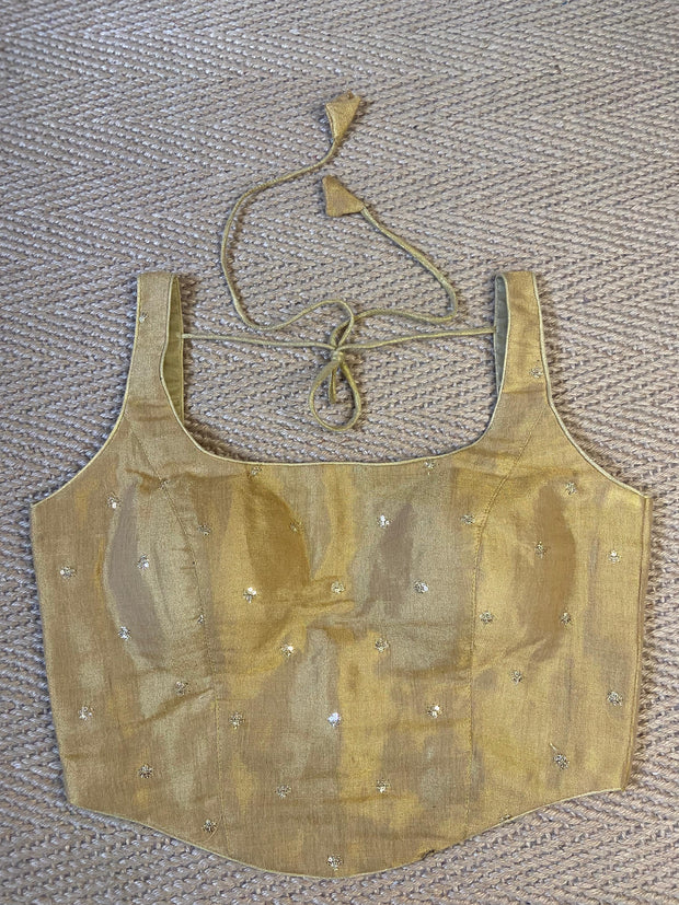 Gold tissue crop top