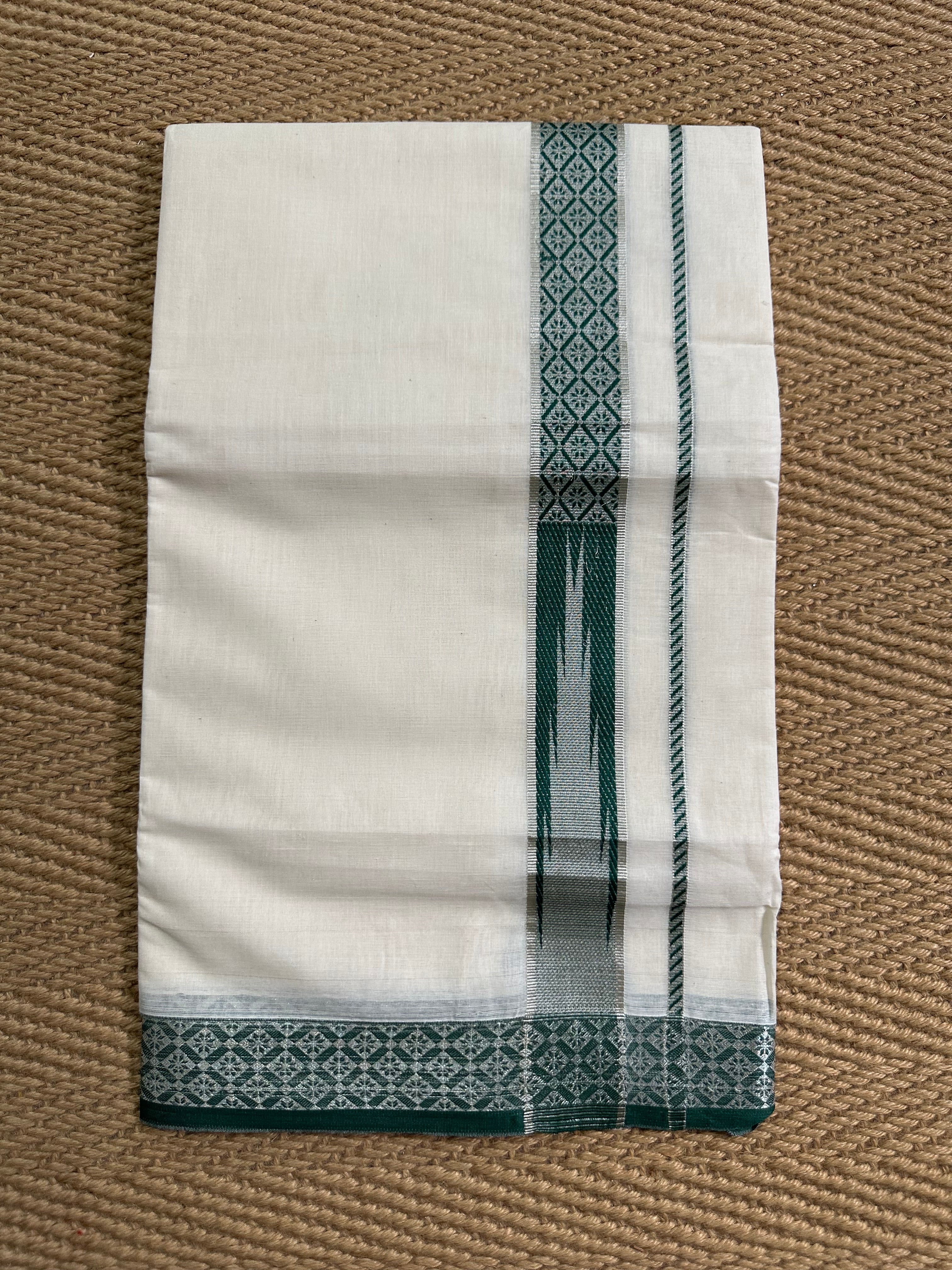 Green and silver weaved border