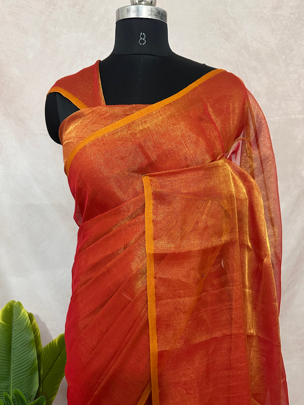 Pure Tissue linen tested Zari saree, no BP