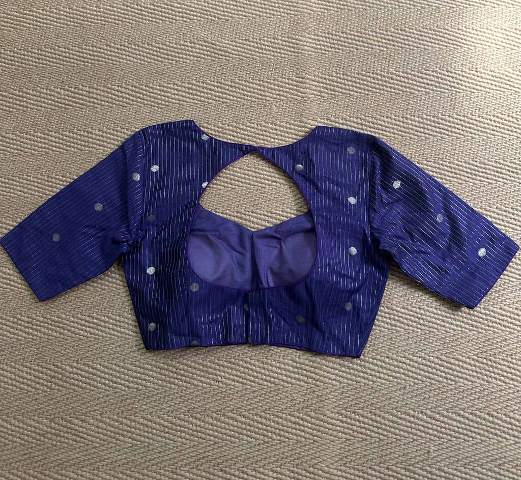 Purple silk cotton blouse with sleeves