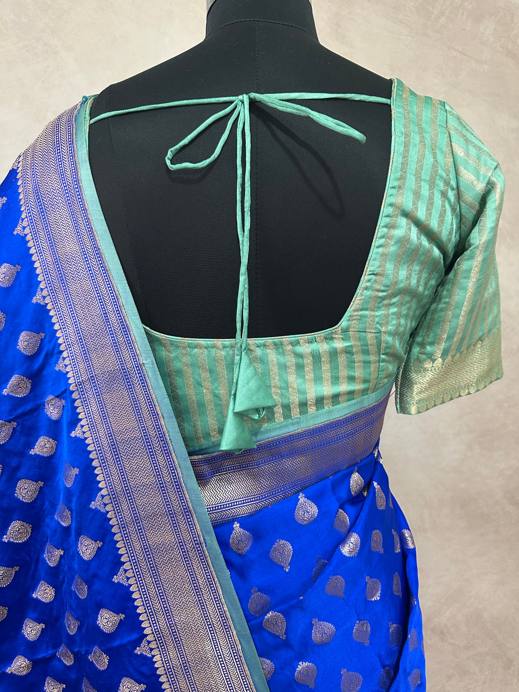 Pure katan banarsi saree with stitched blouse