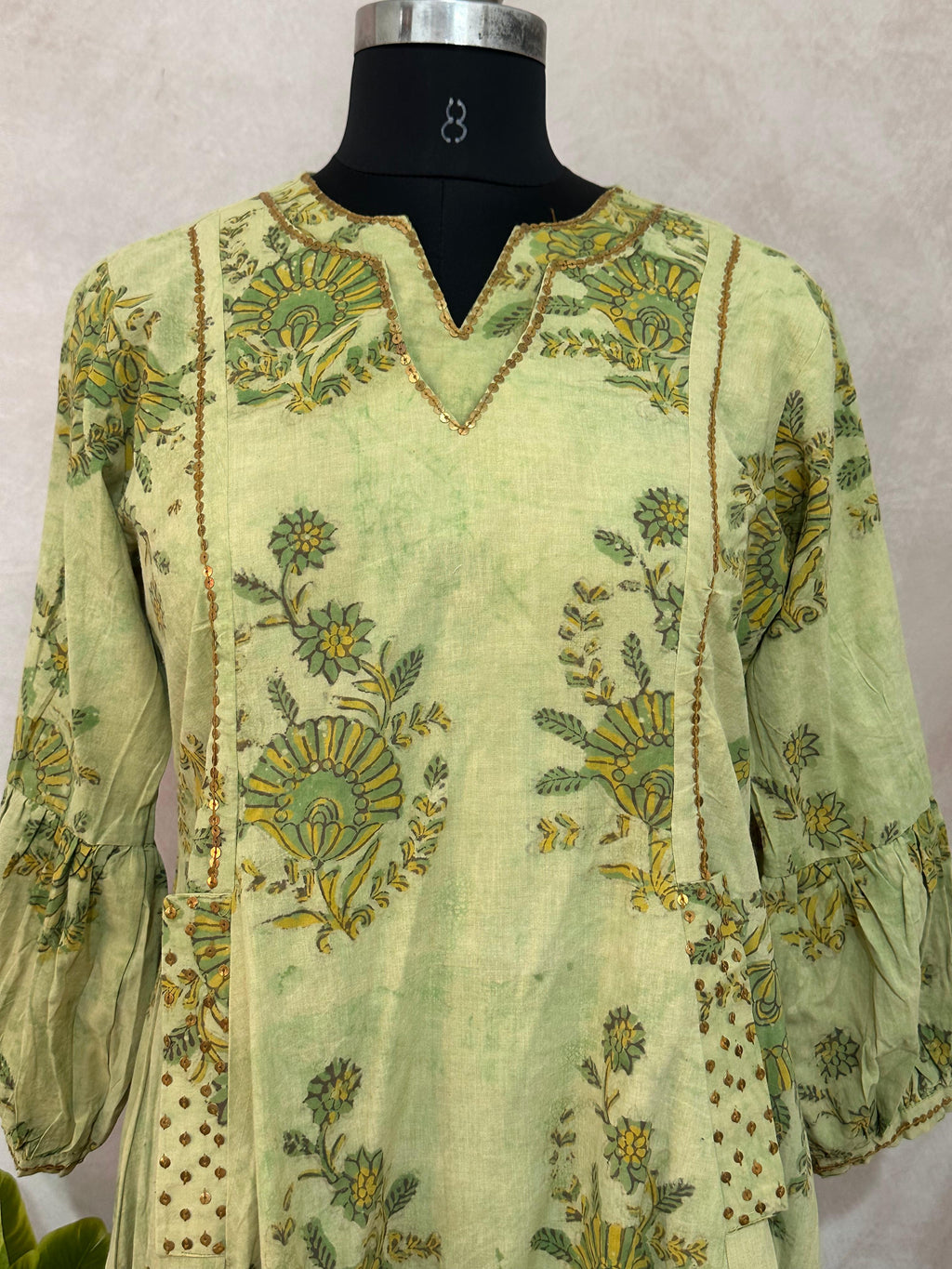 Hand blocked printed ajrakh Cotton dress