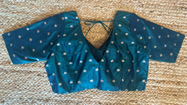 Green silk blouse