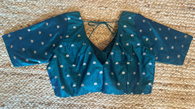 Green silk blouse