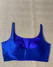Blue sleeveless blouse