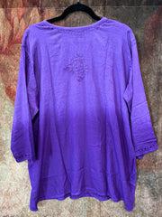 Lavender ombre chikankari short kurti