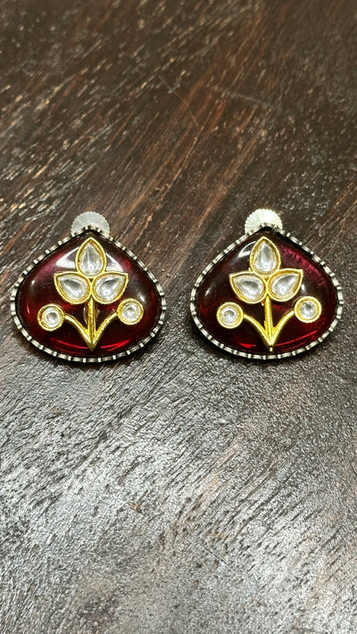 Studs with meenakari