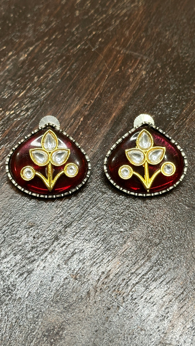 Studs with meenakari