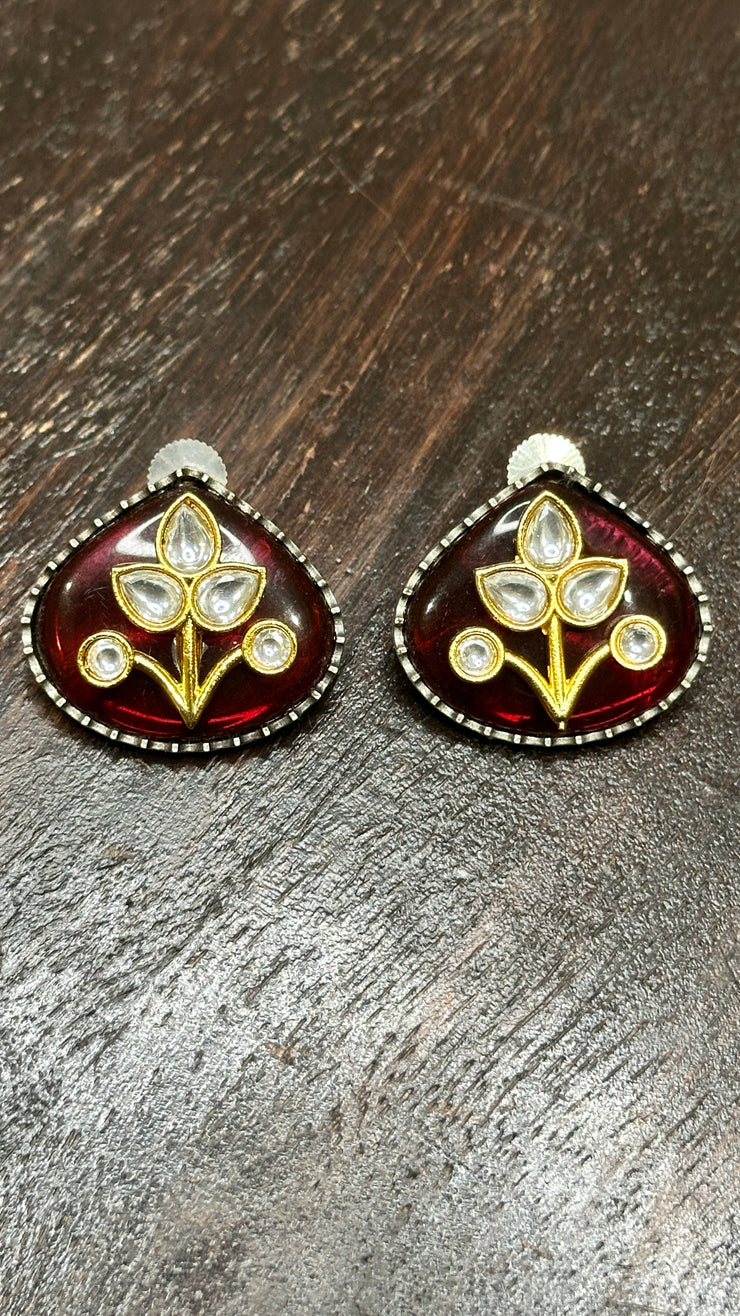Studs with meenakari