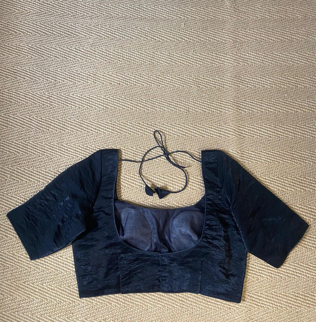 Black plain tissue blouse