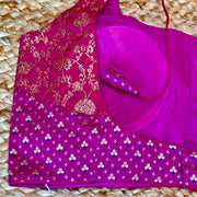 Purple brocade blouse