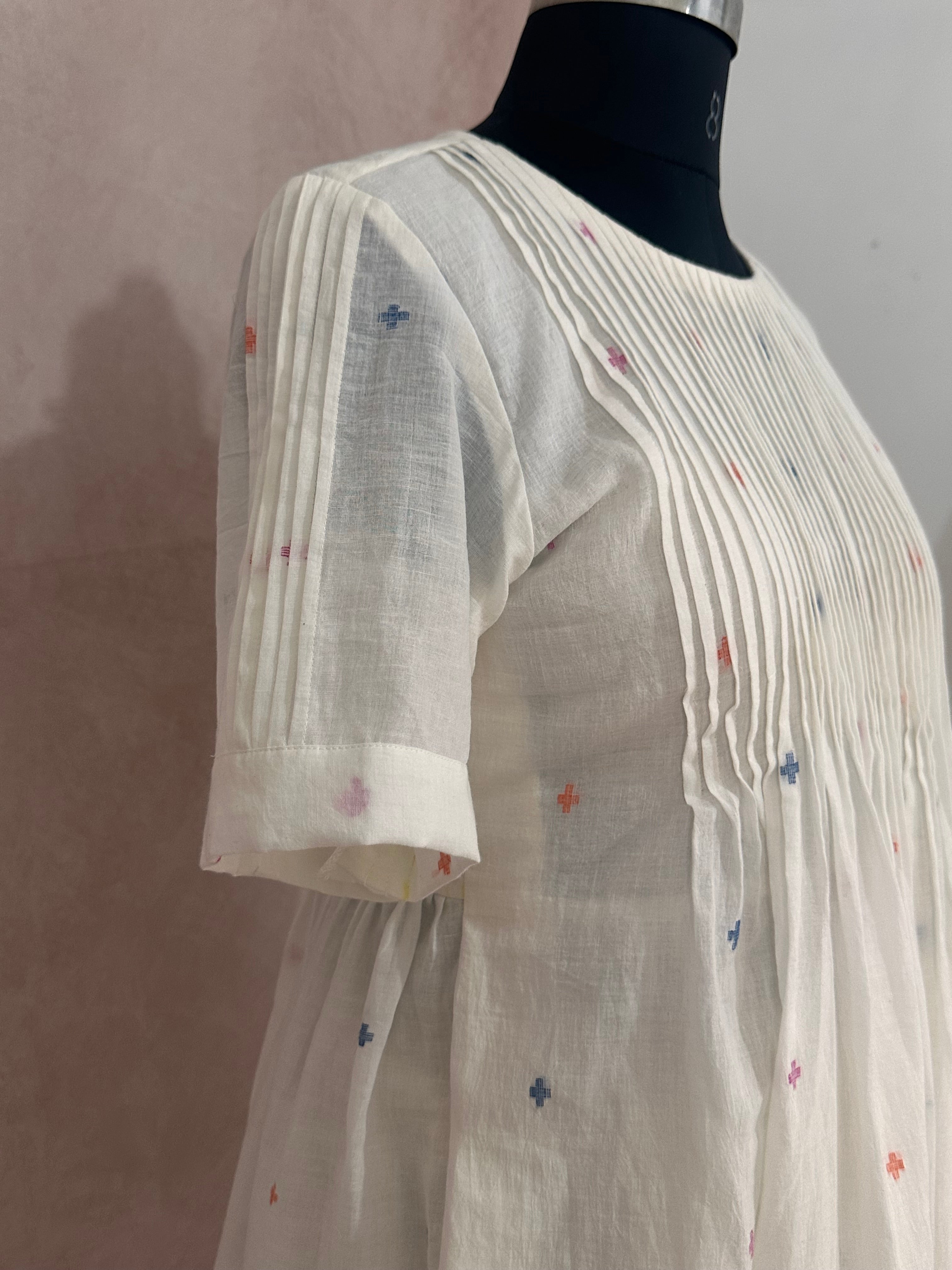 Handloom jamdani cotton dress