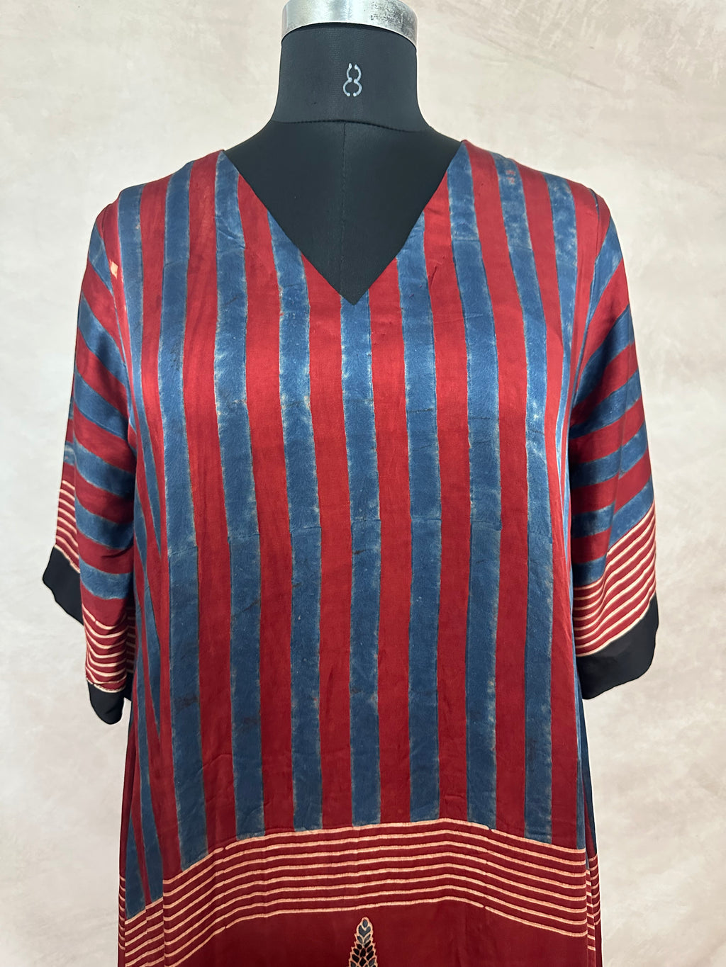 Designer Ajrakh modal silk dress