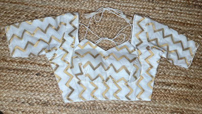 Off white chandri brocade blouse