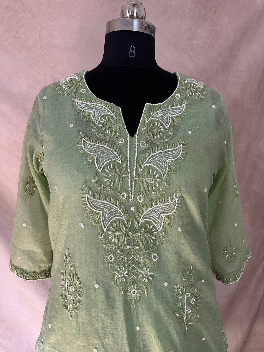 Designer Chikankari kurti with bottom and dupatta