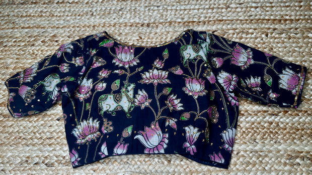 Kalamkari blouse with bead work