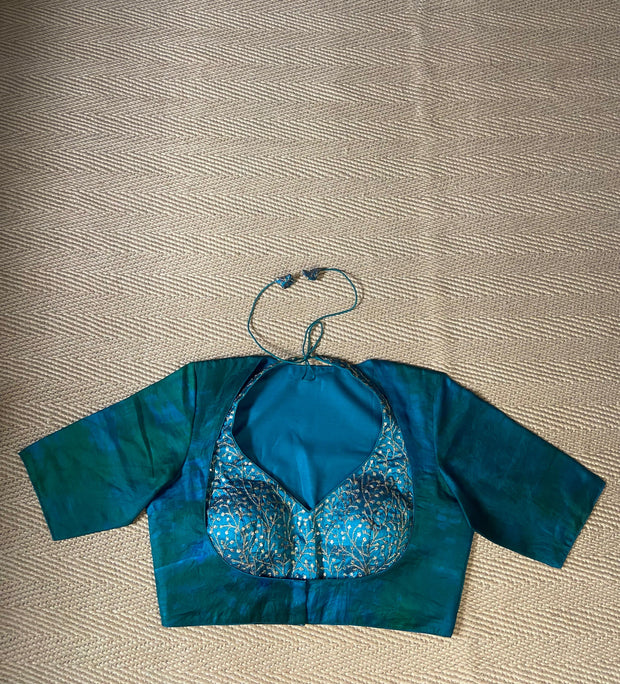 Green 2 in one masaba style blouse