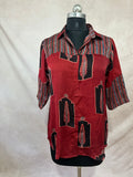 Pure Modal silk shirt with hand block print