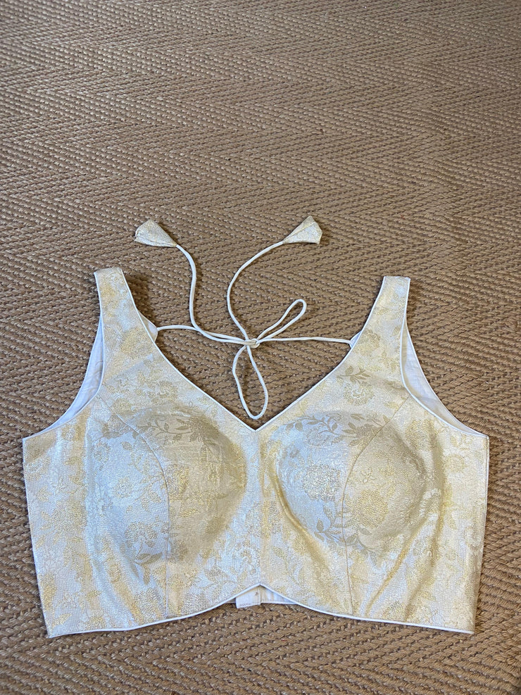 Off white brocade blouse