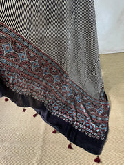 Modal silk kurti with Ajrakh hand block print