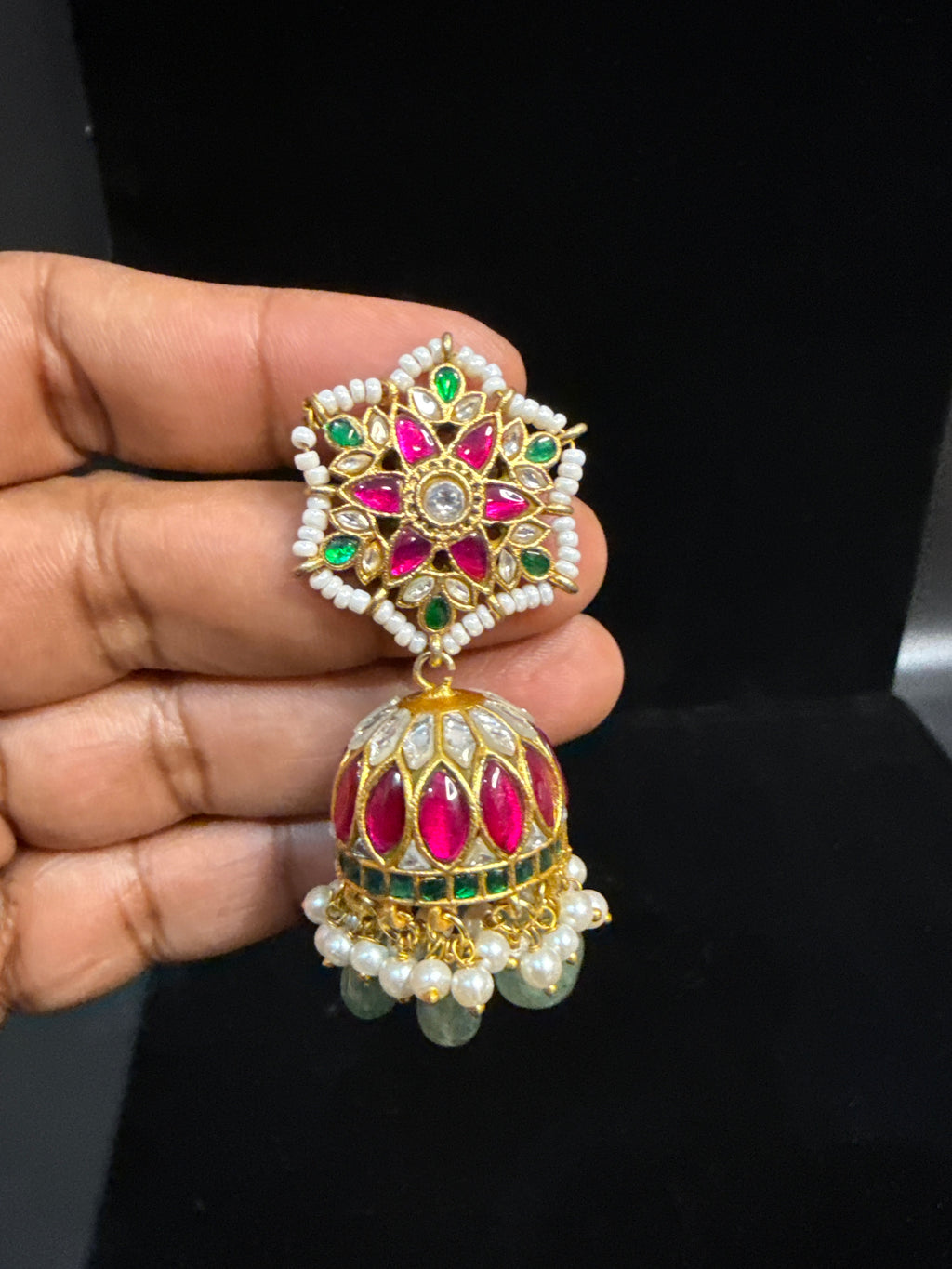 Jadau kundan jhumka